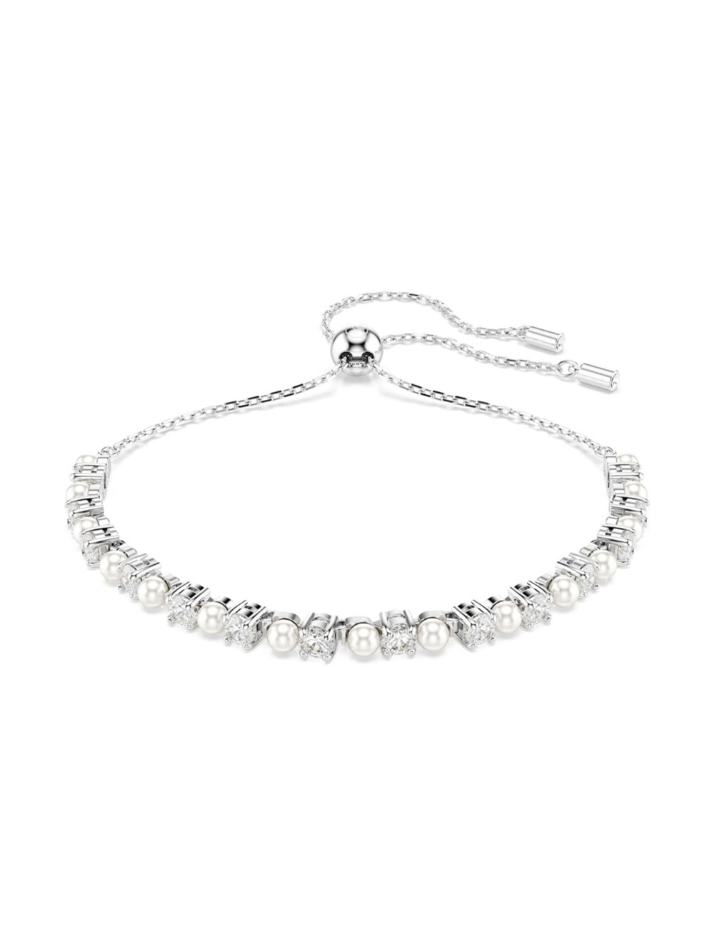 Swarovski Matrix Silver Pearl and Crystal Slider Bracelet - New